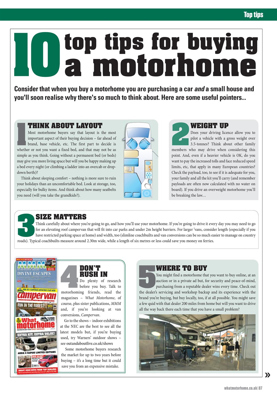 What Motorhome magazine Preview Pages