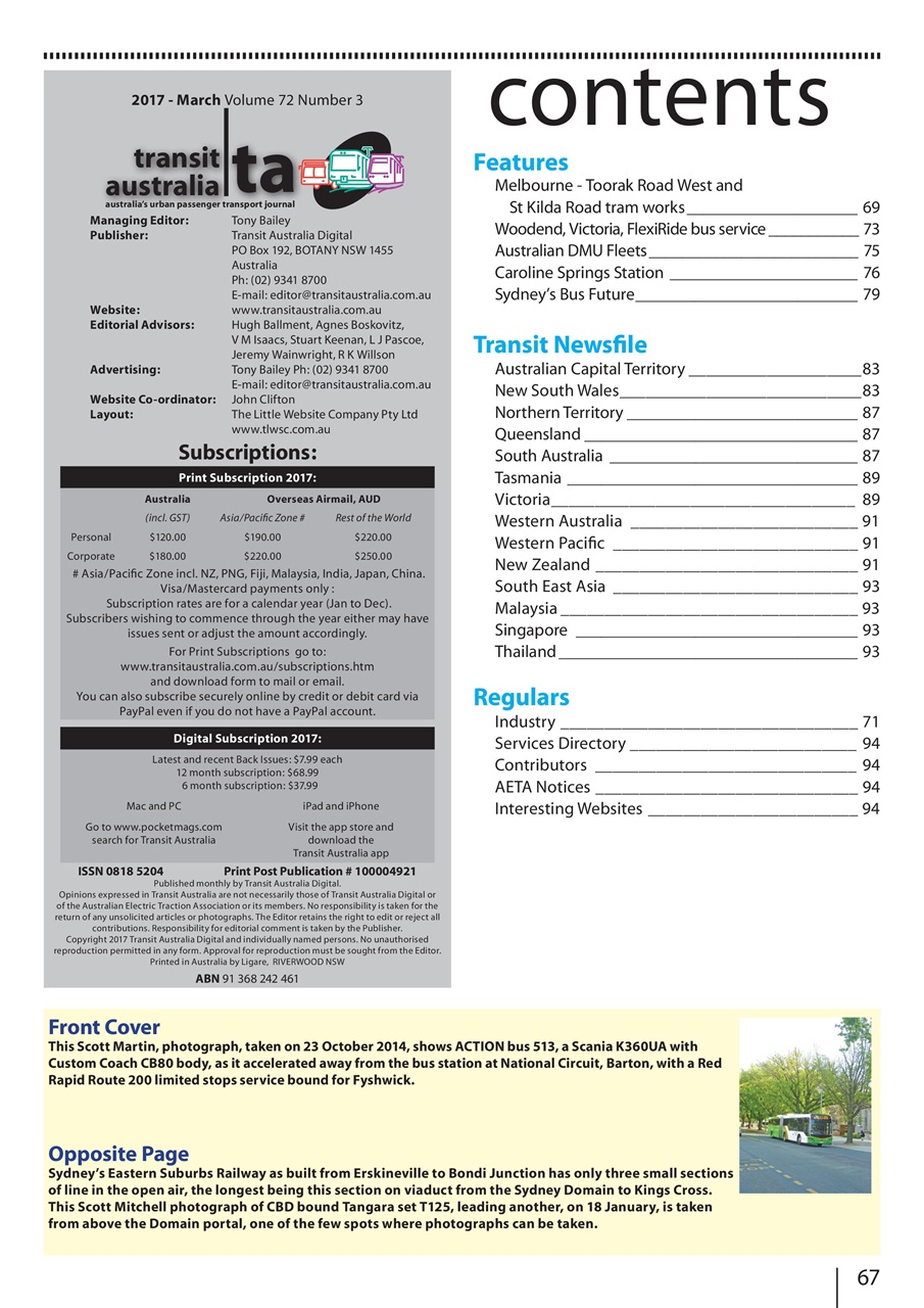 Transit Australia Preview Pages