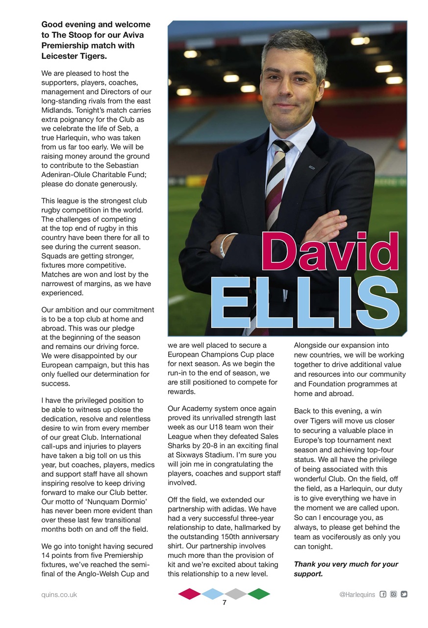 Harlequins Preview Pages