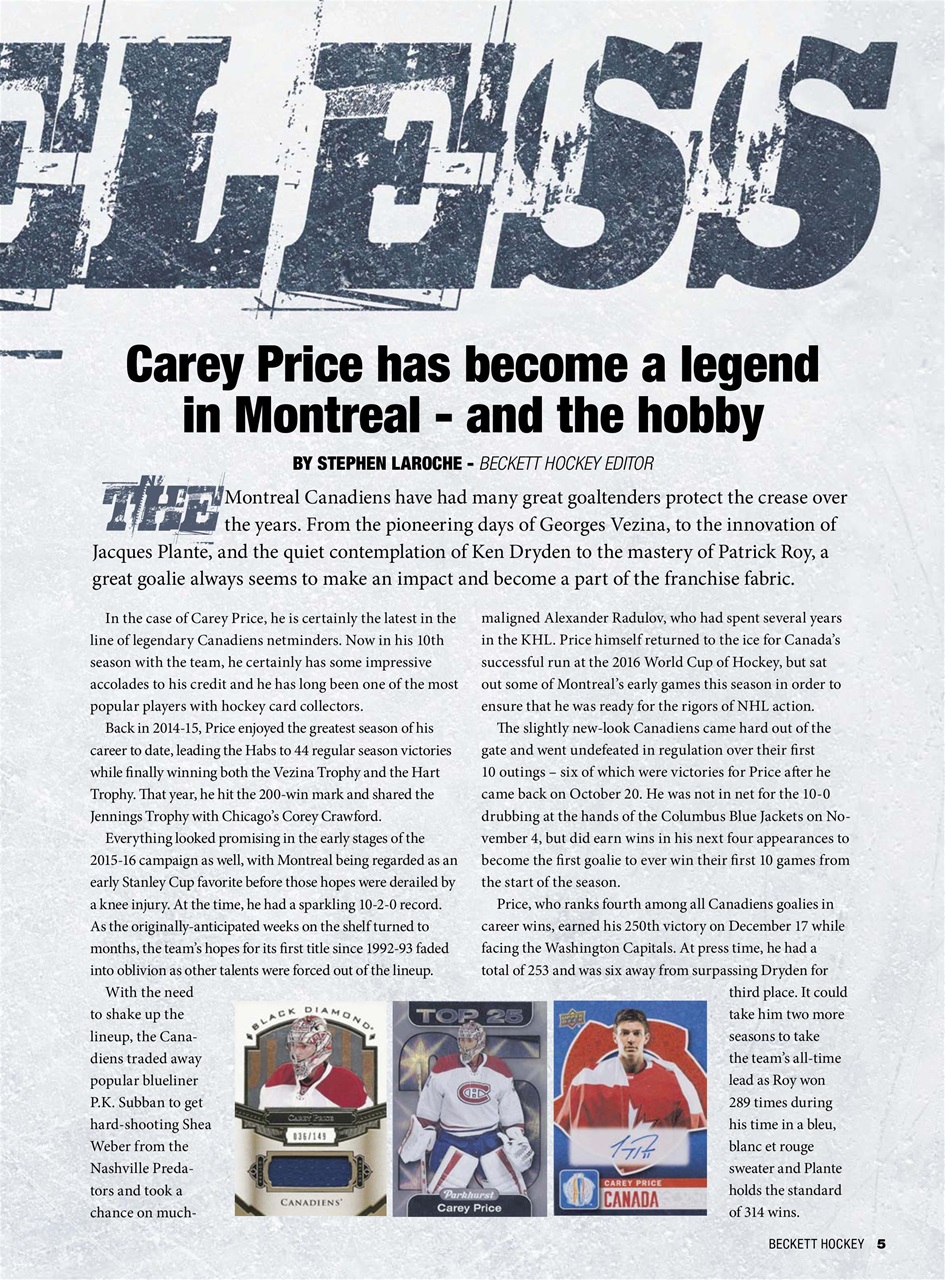 Beckett Hockey Magazine Preview Pages