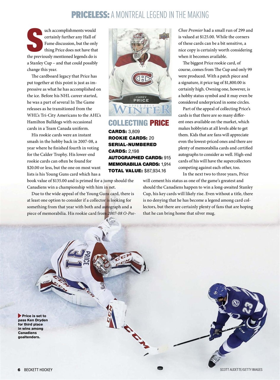 Beckett Hockey Magazine Preview Pages