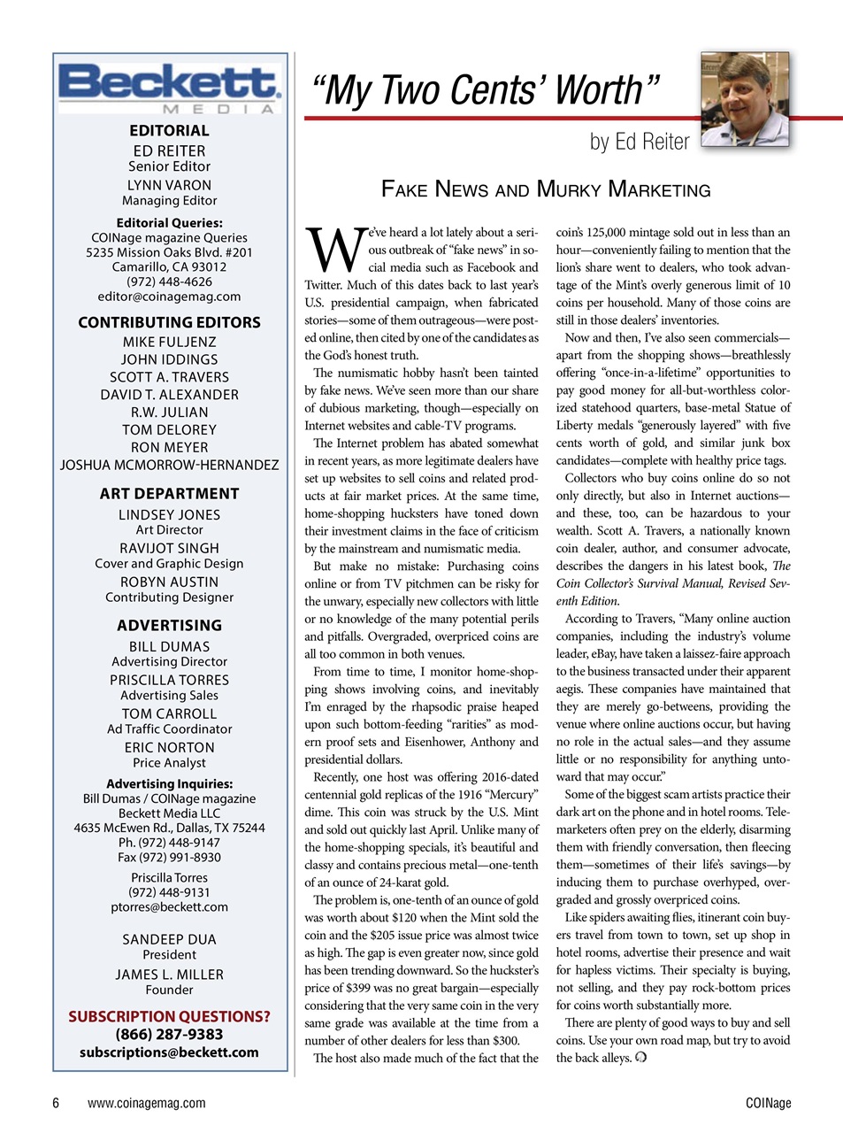 COINage Magazine Preview Pages