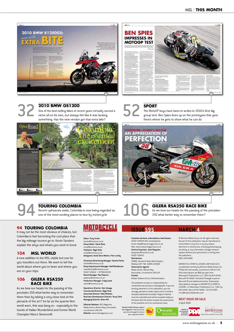 Motorcycle Sport & Leisure Preview Pages