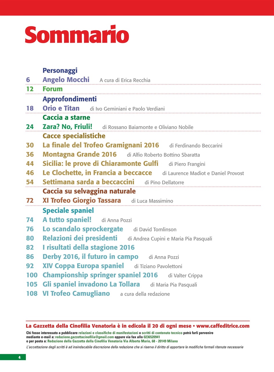 La Gazzetta Della Cinofilia Venatoria Preview Pages