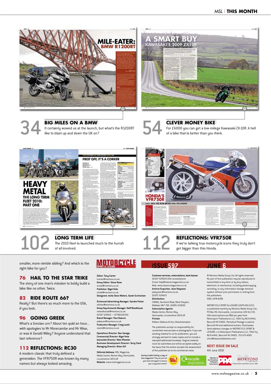 Motorcycle Sport & Leisure Preview Pages