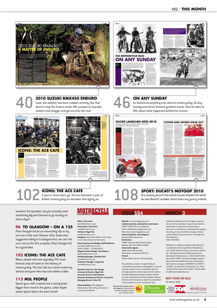 Motorcycle Sport & Leisure Preview Pages