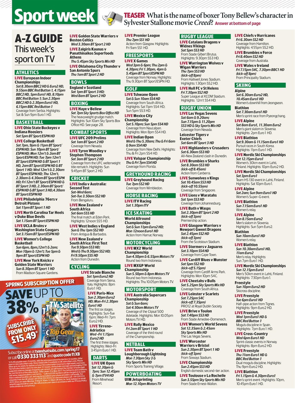 TV & Satellite Week Preview Pages