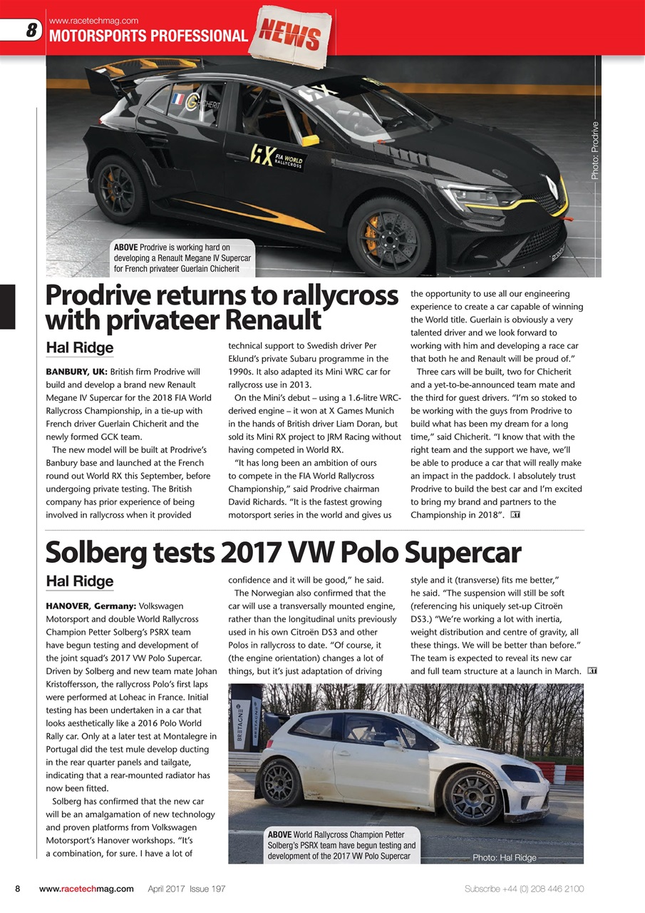 Race Tech Preview Pages