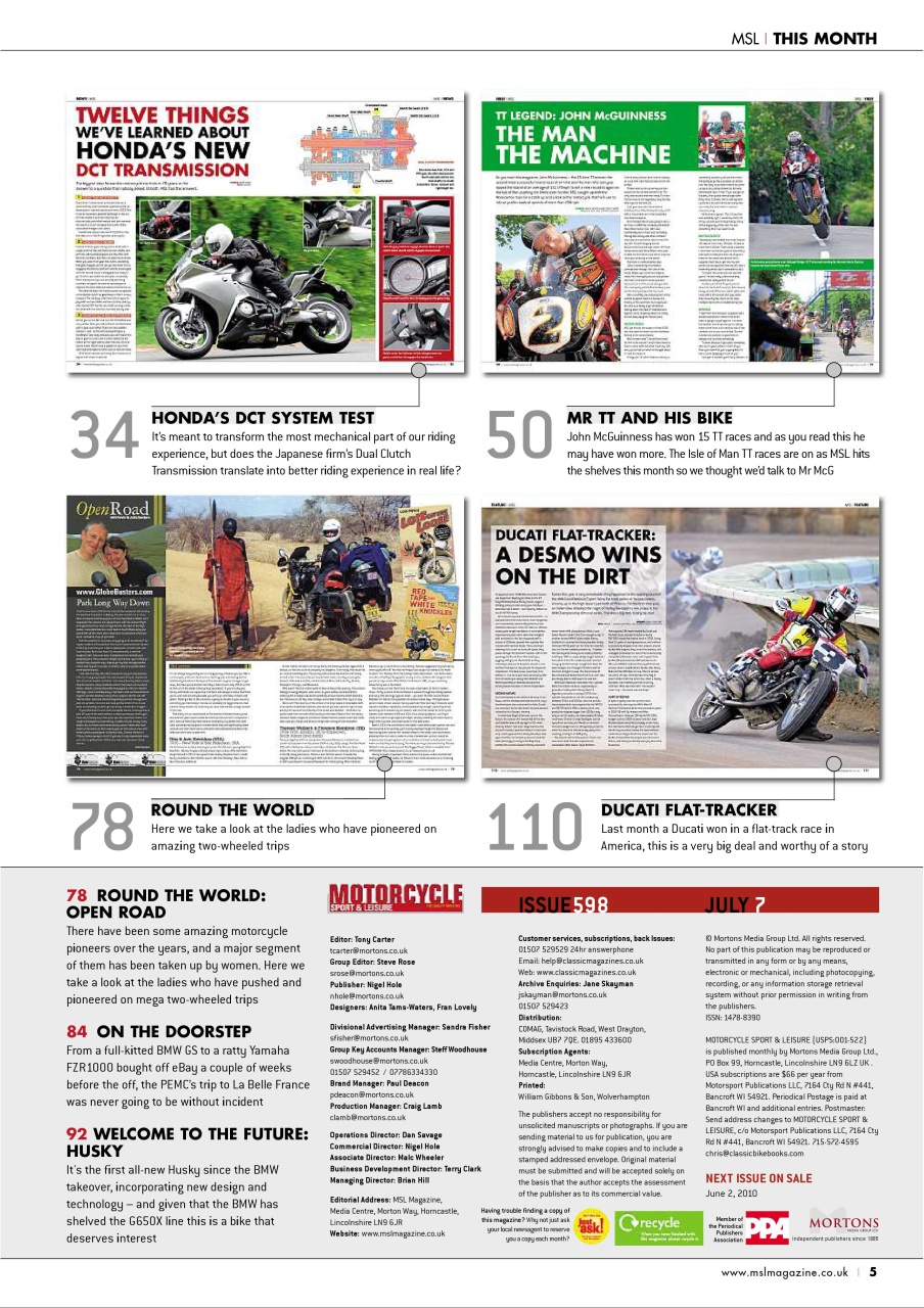 Motorcycle Sport & Leisure Preview Pages