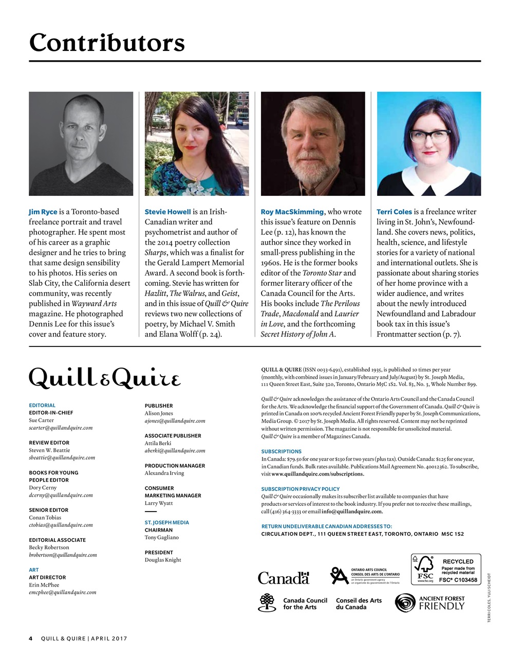 Quill & Quire Preview Pages