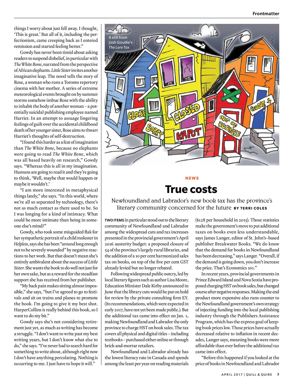 Quill & Quire Preview Pages