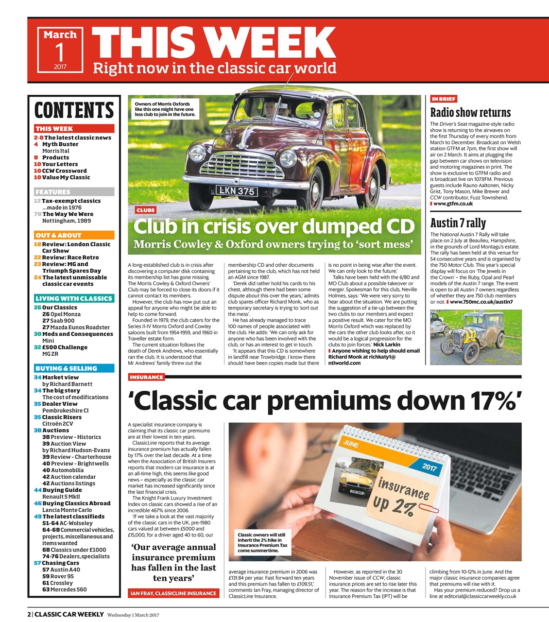 Classic Car Weekly Preview Pages