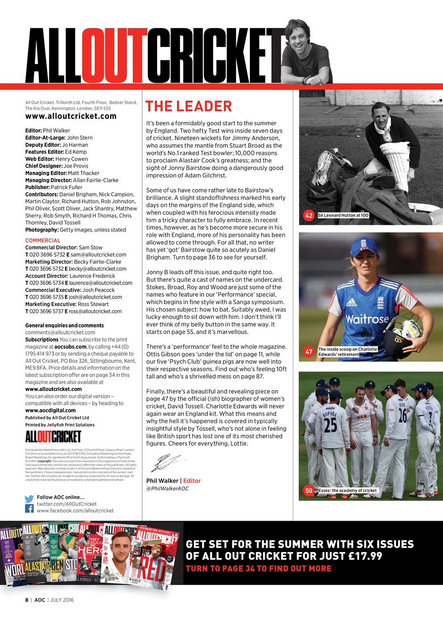 Wisden Cricket Monthly Preview Pages