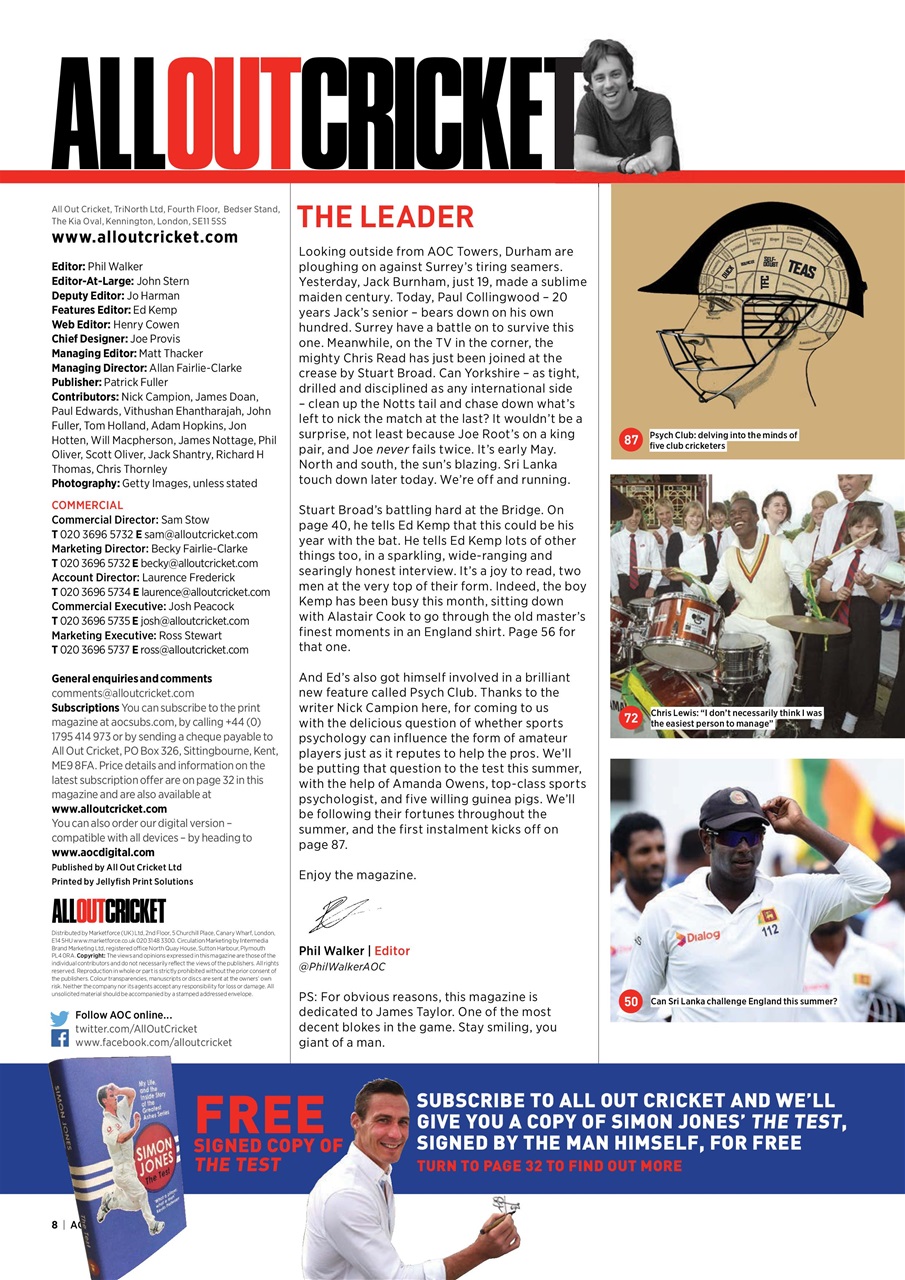 Wisden Cricket Monthly Preview Pages