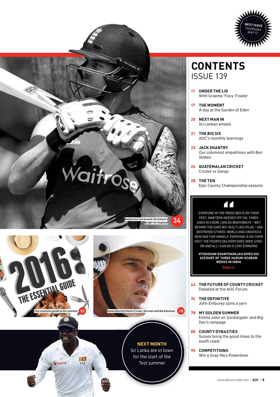 Wisden Cricket Monthly Preview Pages