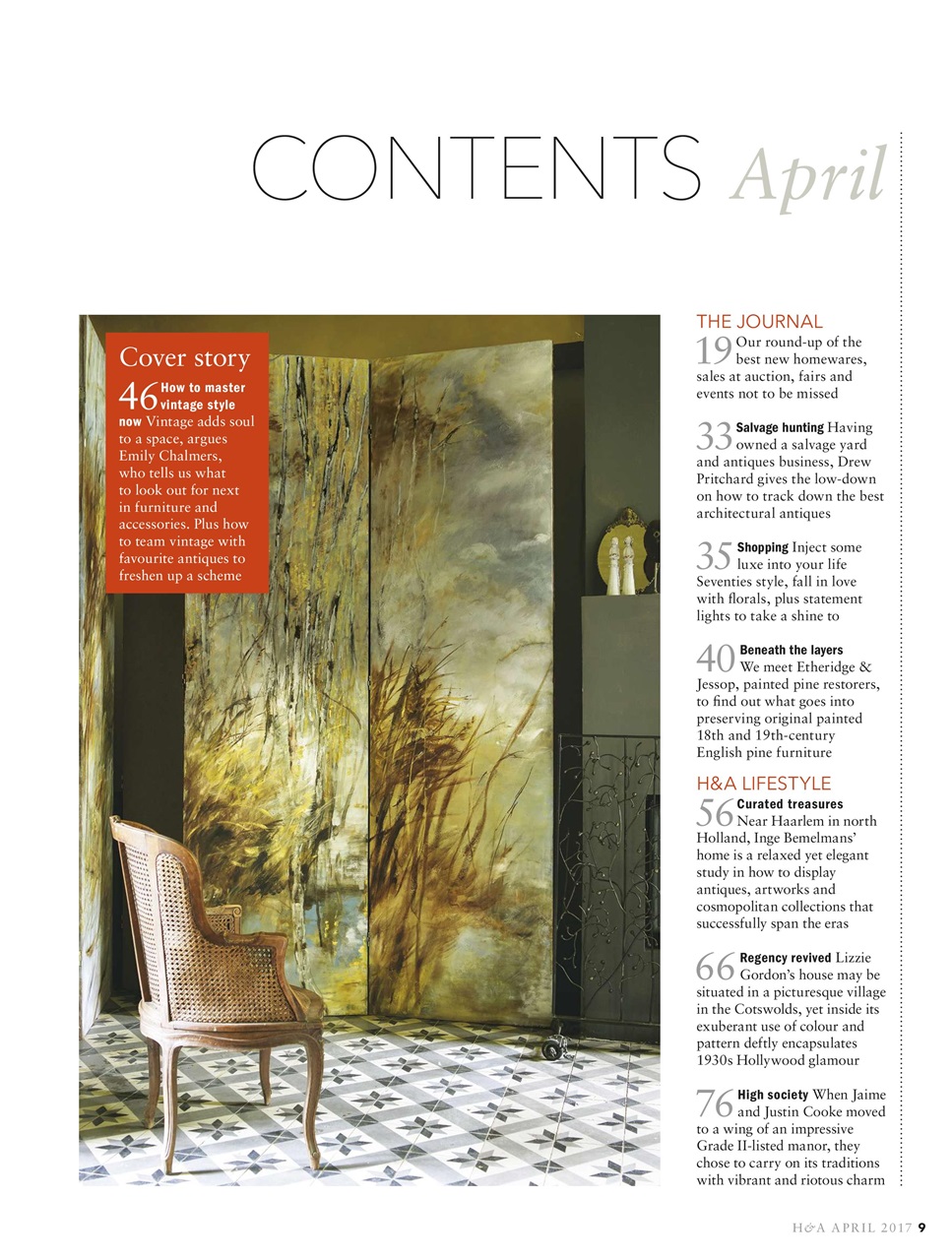 Homes & Antiques Magazine Preview Pages