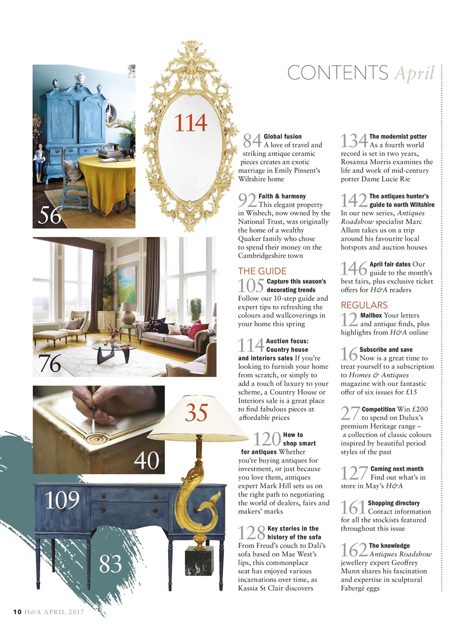Homes & Antiques Magazine Preview Pages
