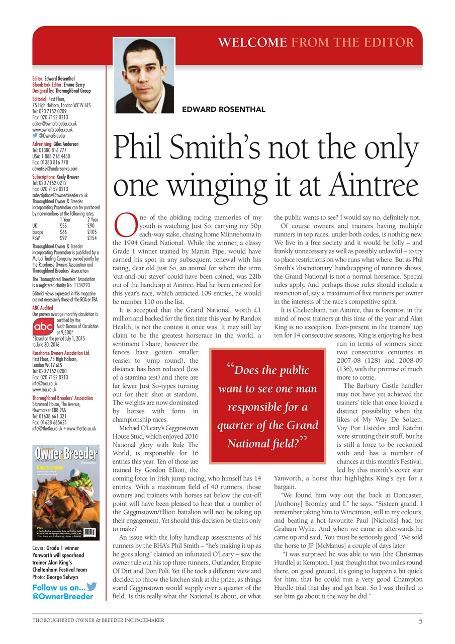 The Owner Breeder Preview Pages