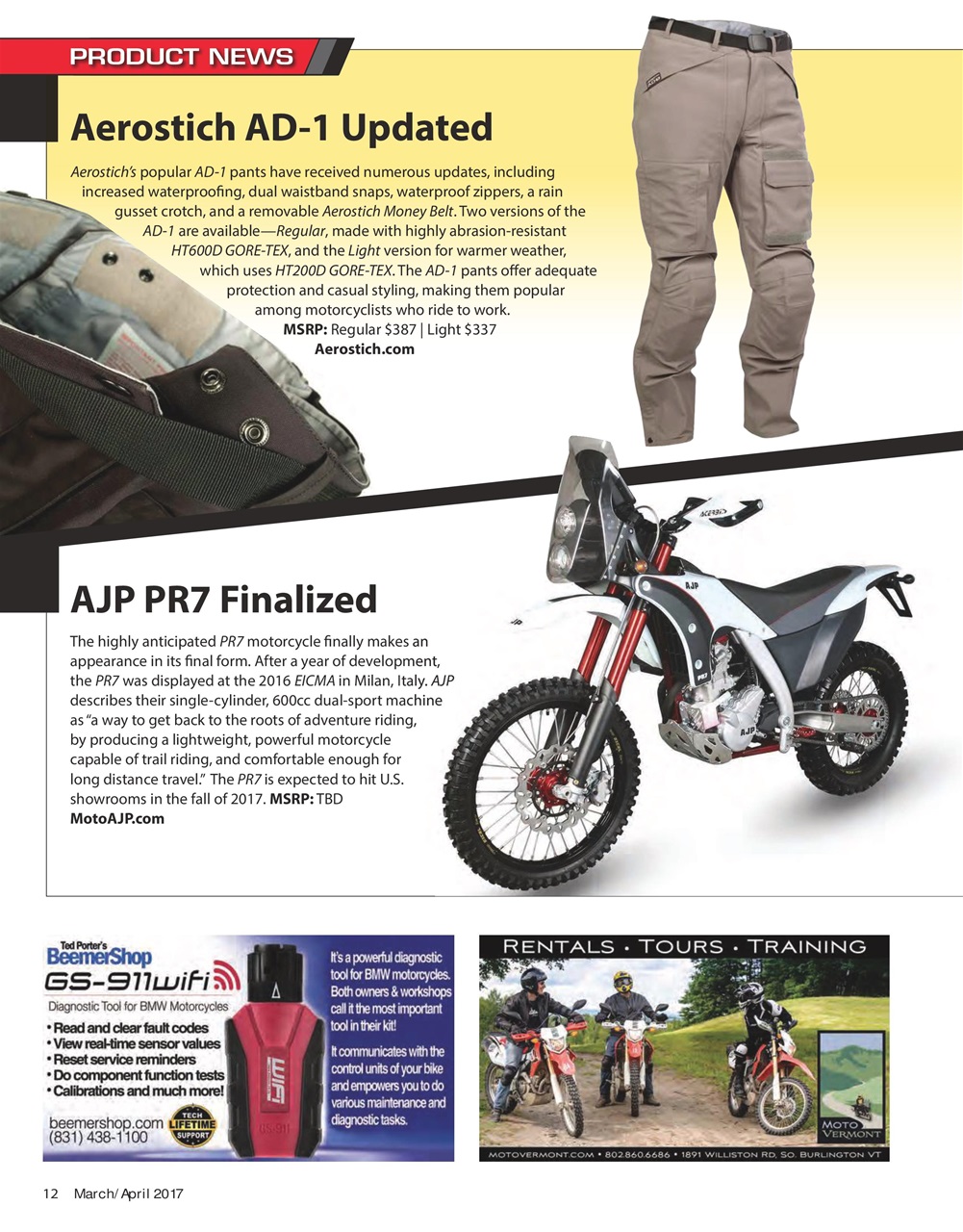 Adventure Motorcycle Preview Pages