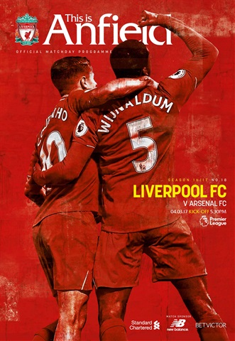 Liverpool FC Programmes issue Liverpool v Arsenal 201617