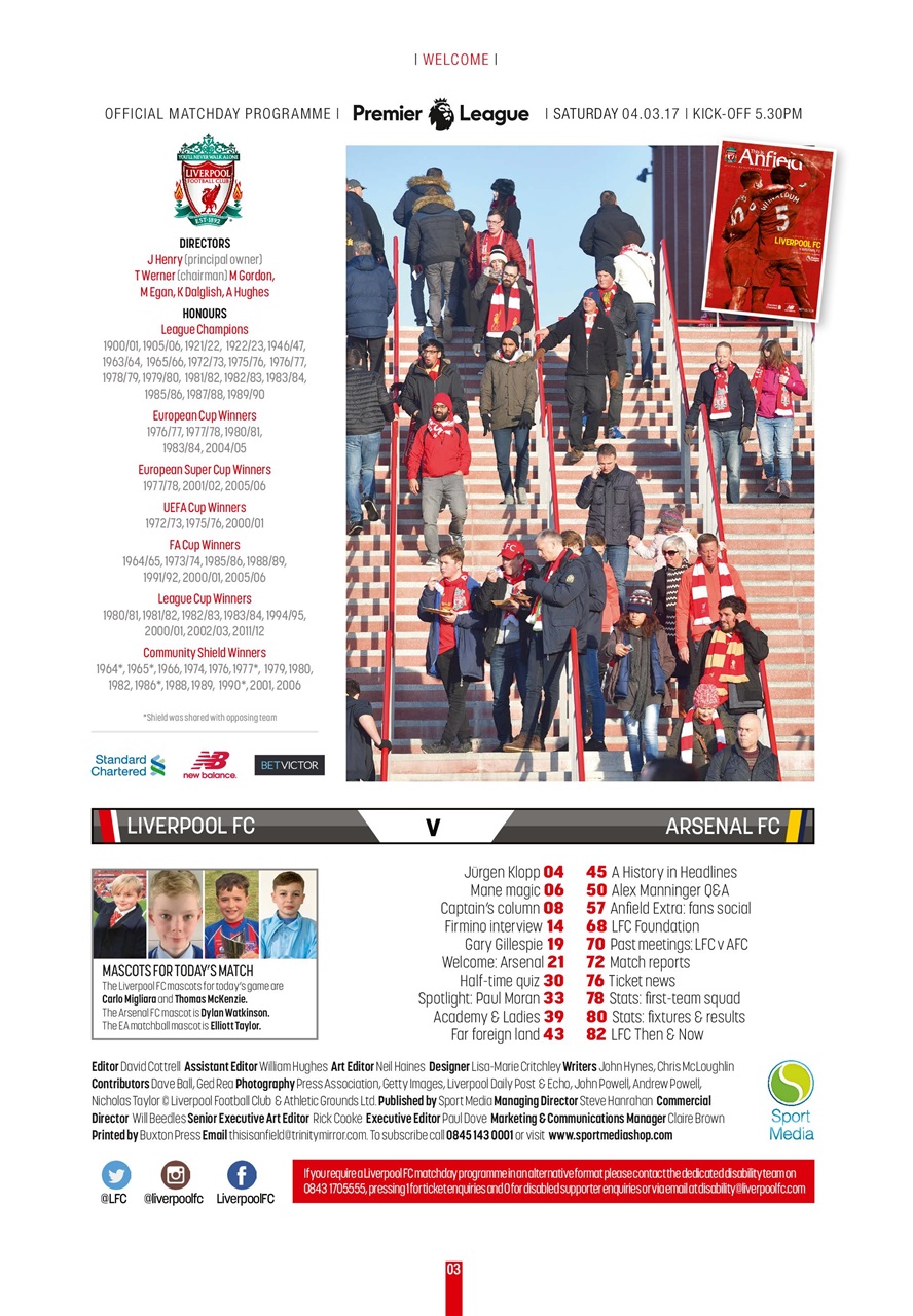 Liverpool FC Programmes Preview Pages