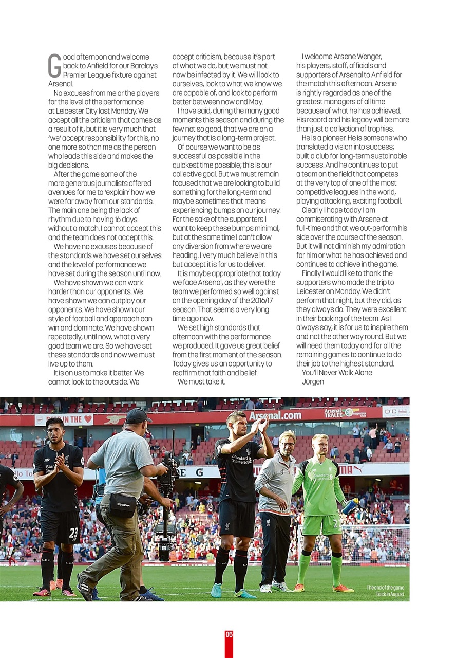 Liverpool FC Programmes Preview Pages