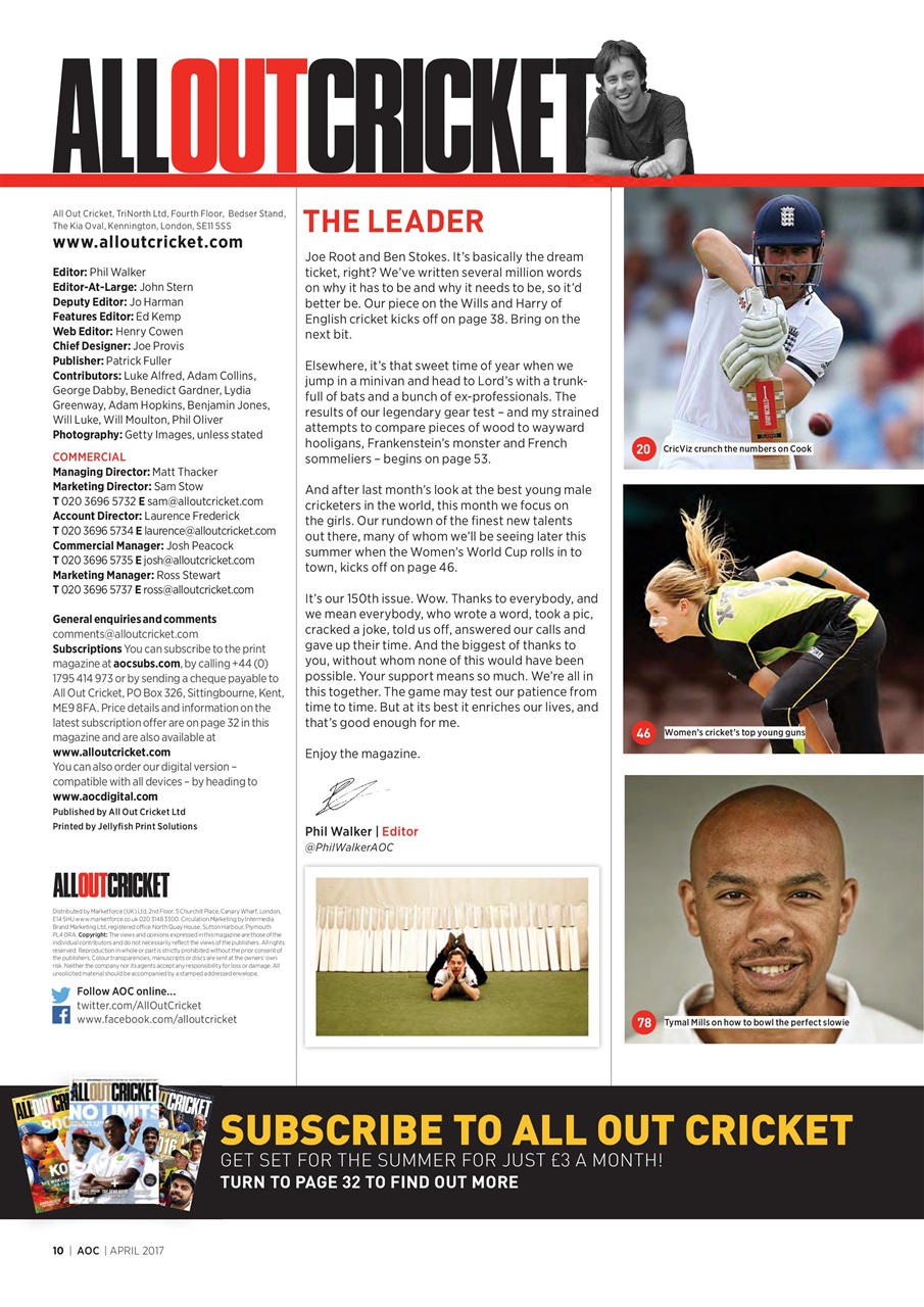 Wisden Cricket Monthly Preview Pages