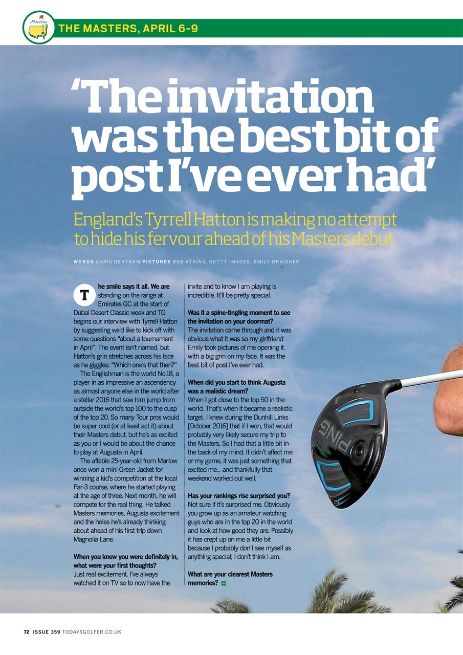 Today's Golfer Preview Pages