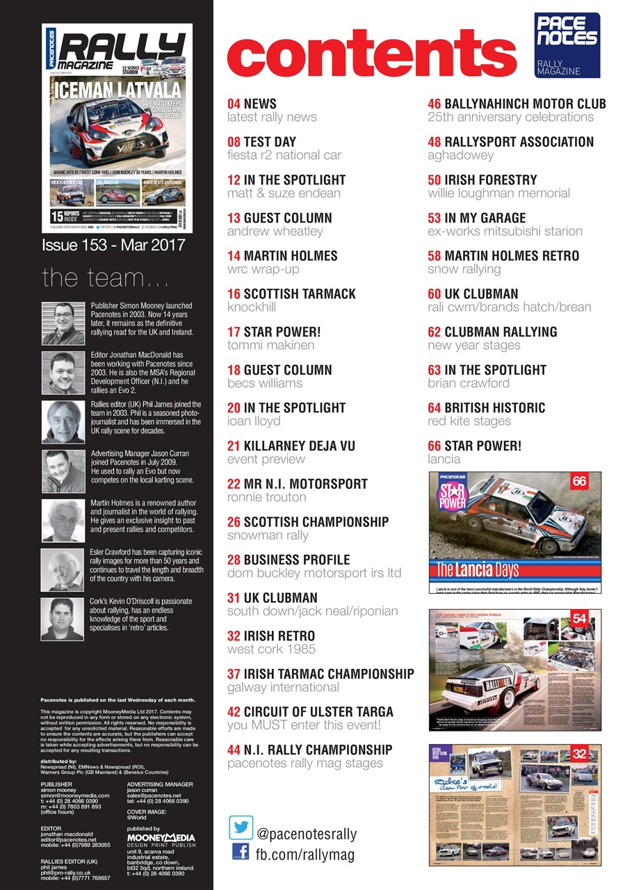 Pacenotes Rally magazine Preview Pages