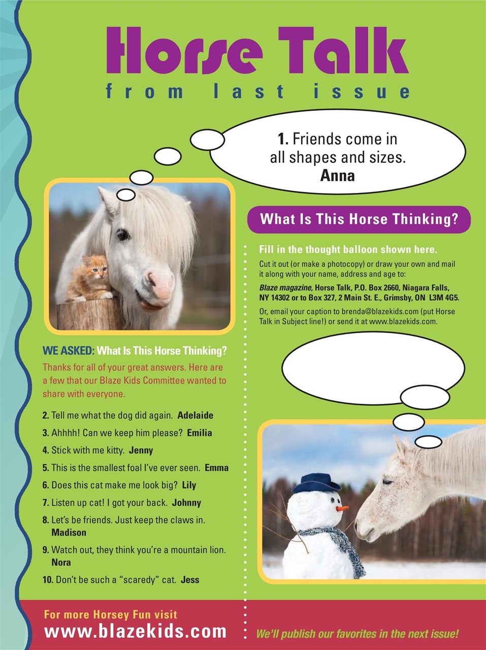 Blaze Magazine For Horse Crazy Kids Preview Pages
