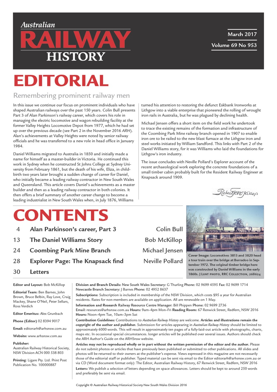 Australian Railway History Preview Pages