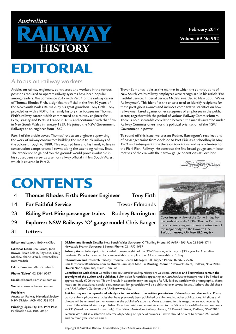 Australian Railway History Preview Pages