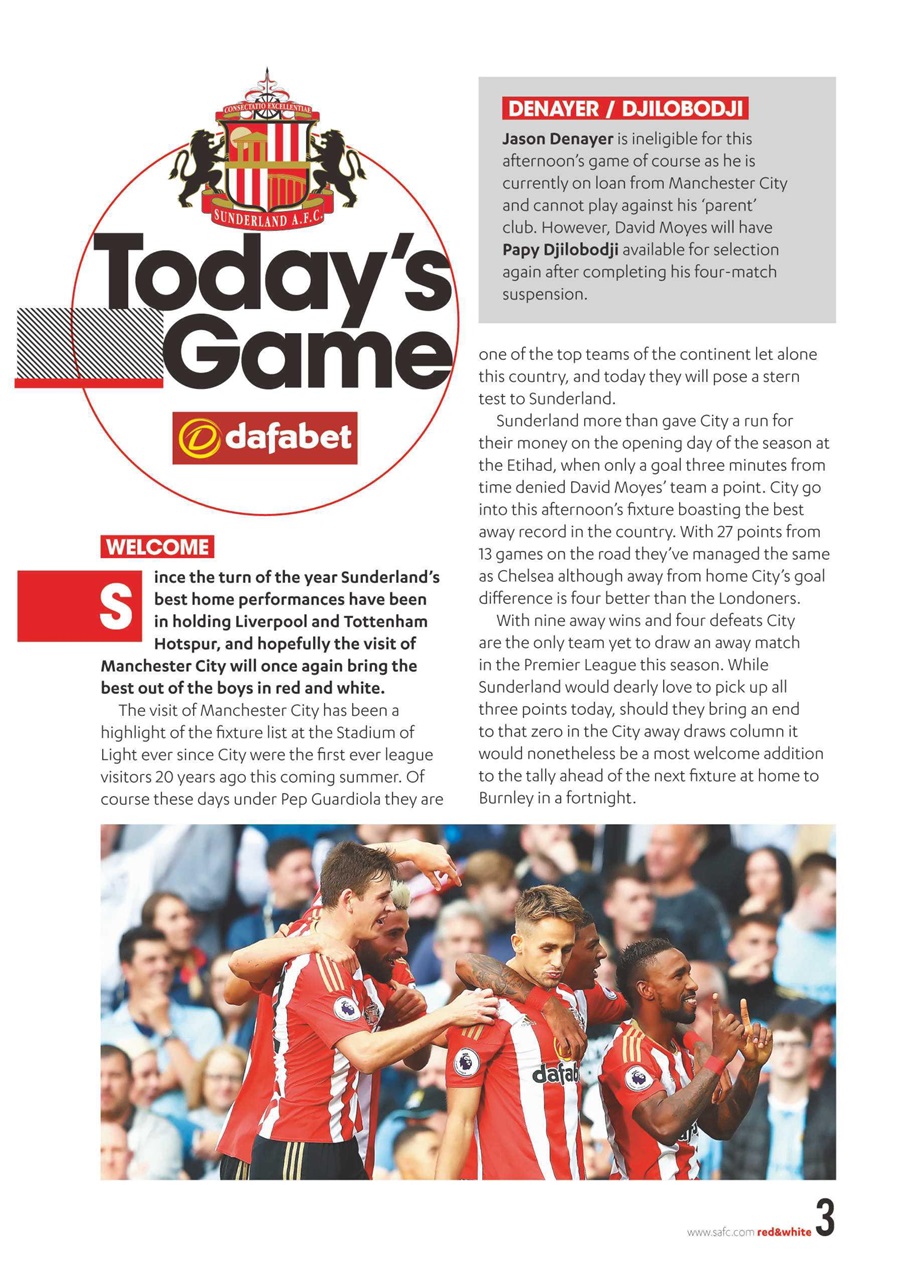 Sunderland FC Preview Pages