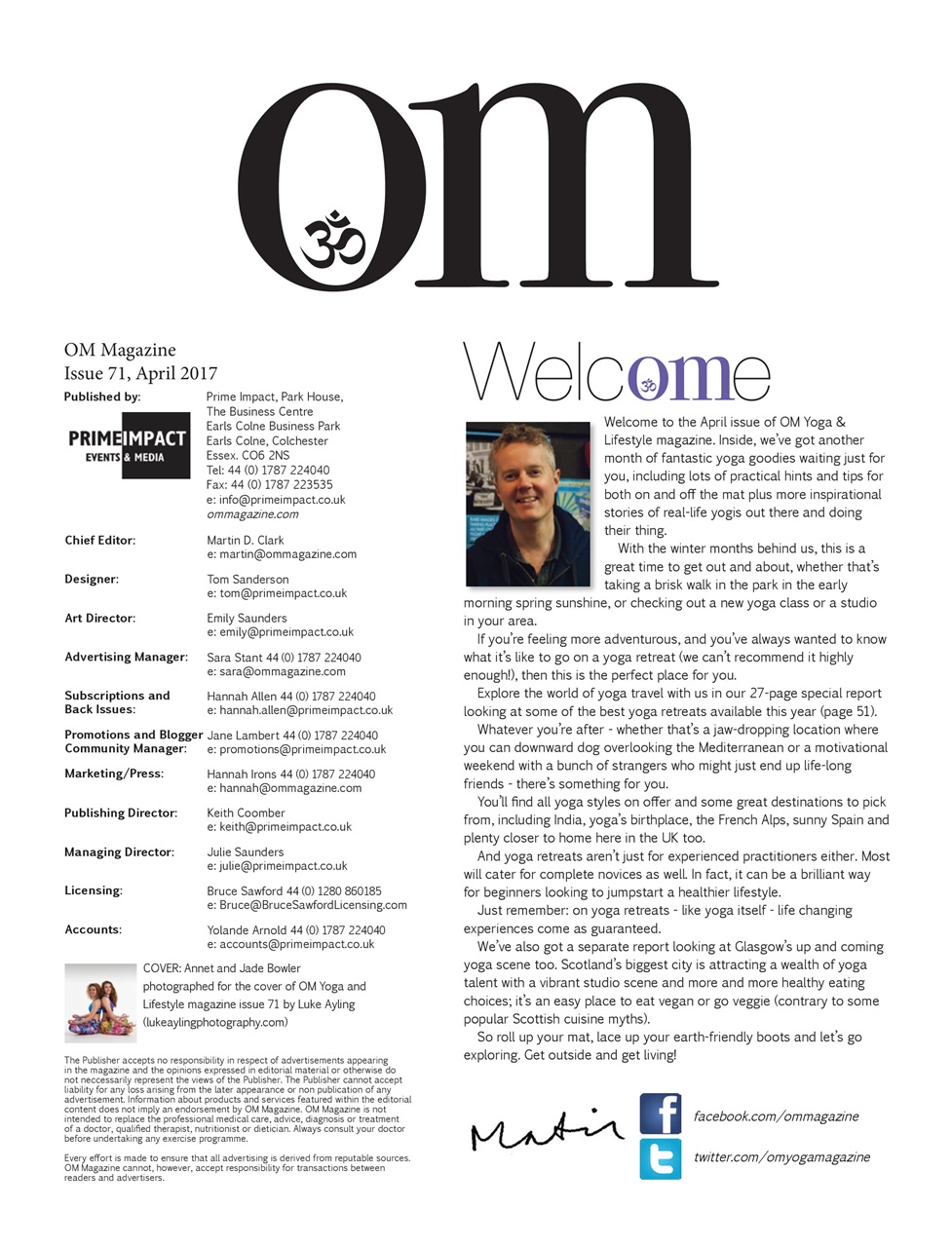 OM Yoga Magazine Preview Pages