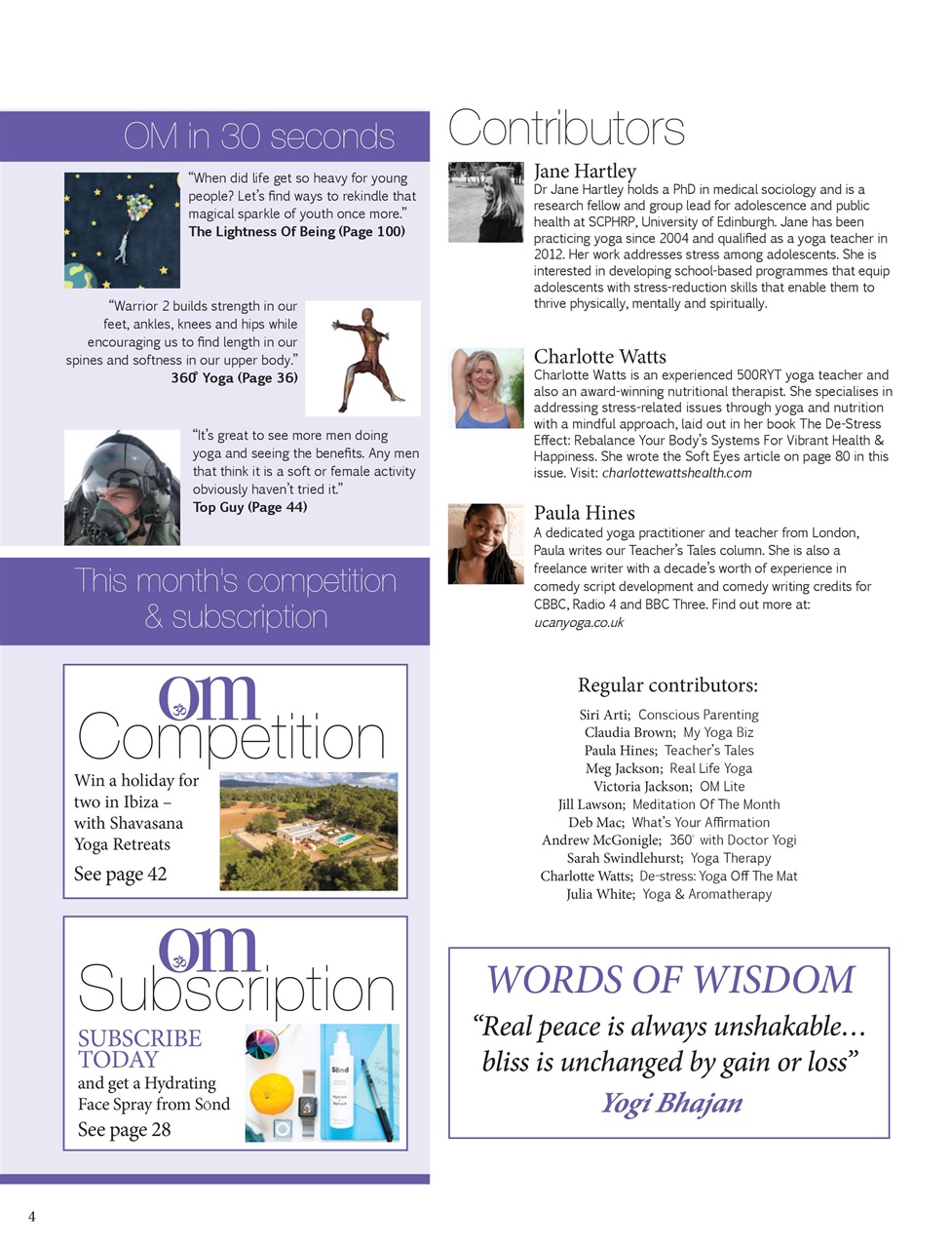 OM Yoga Magazine Preview Pages