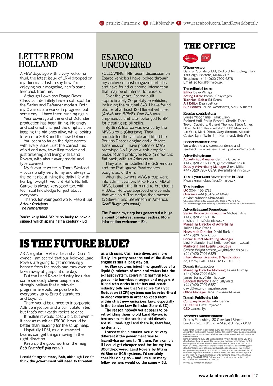 Land Rover Monthly Preview Pages