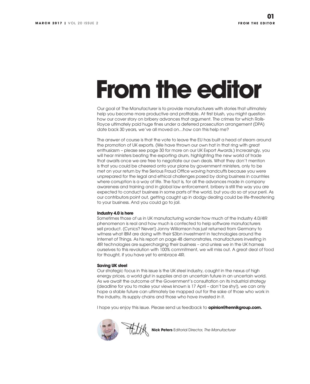 The Manufacturer Preview Pages