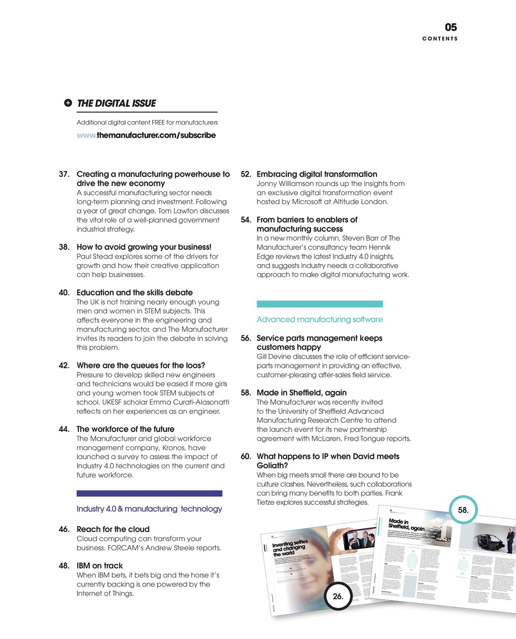 The Manufacturer Preview Pages