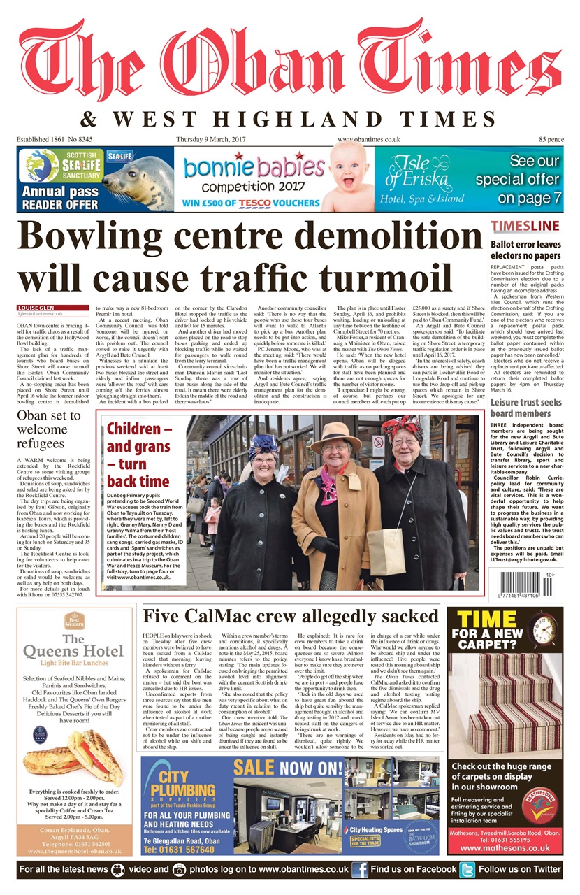 The Oban Times & Lochaber Times Preview Pages