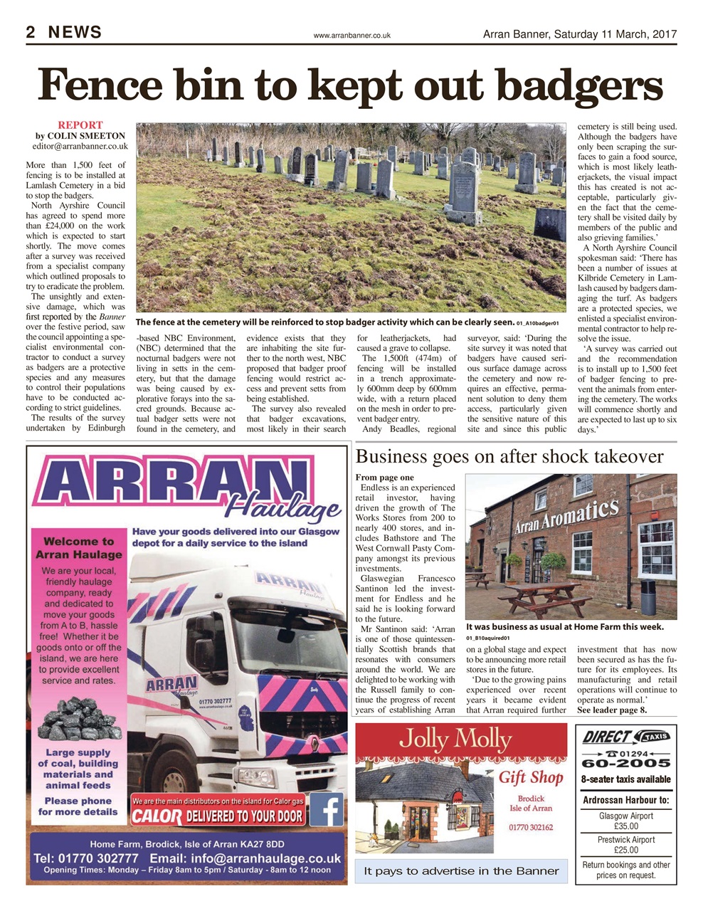 Arran Banner Preview Pages