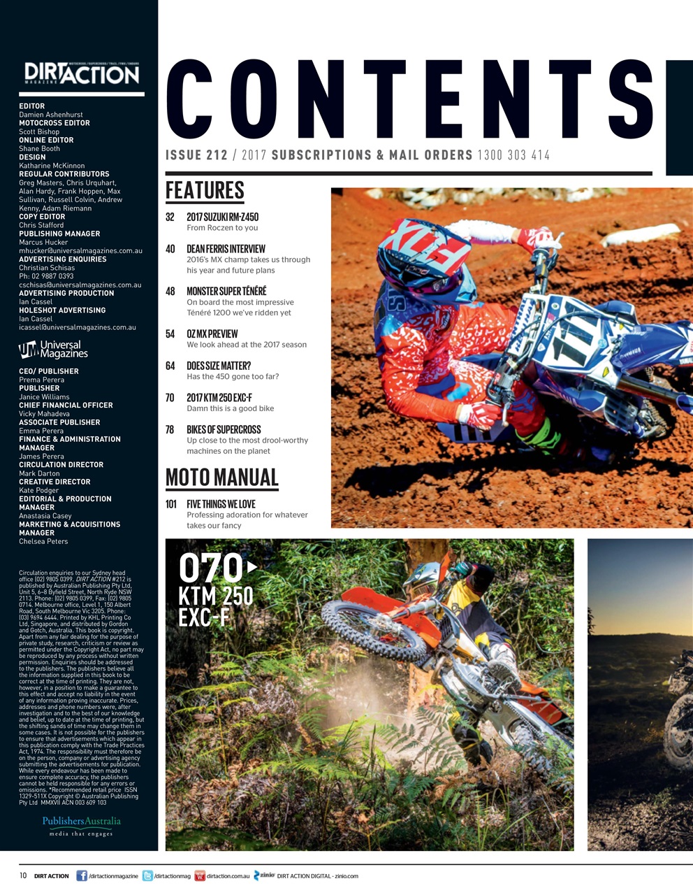 Dirt Action Preview Pages