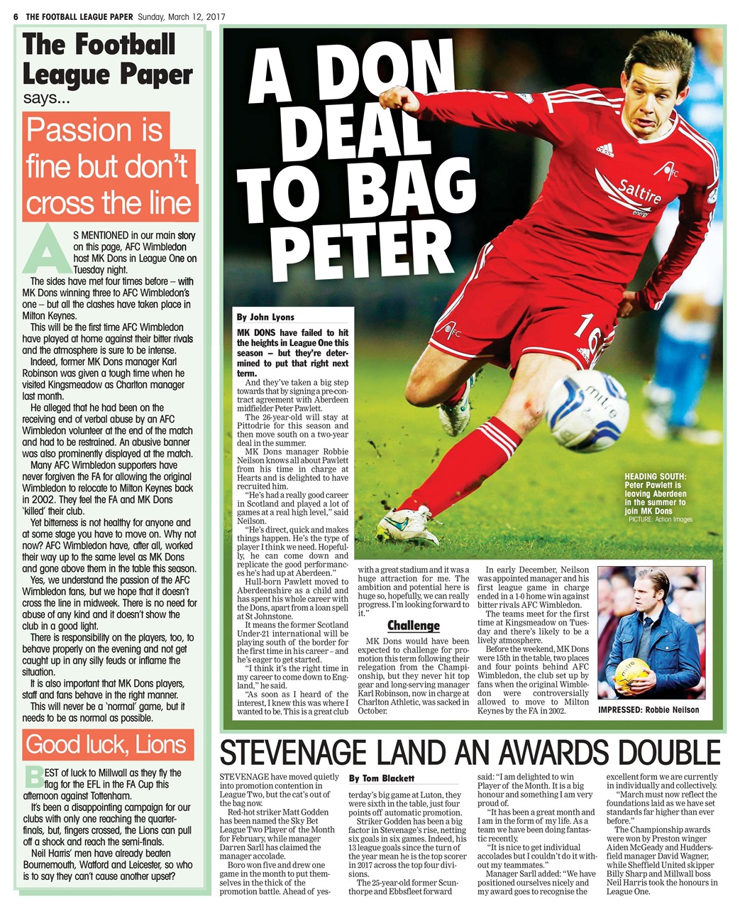 The Football League Paper Preview Pages