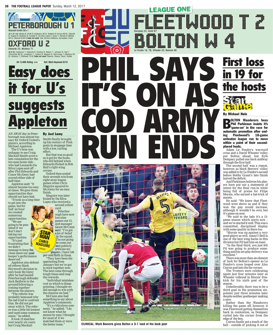 The Football League Paper Preview Pages
