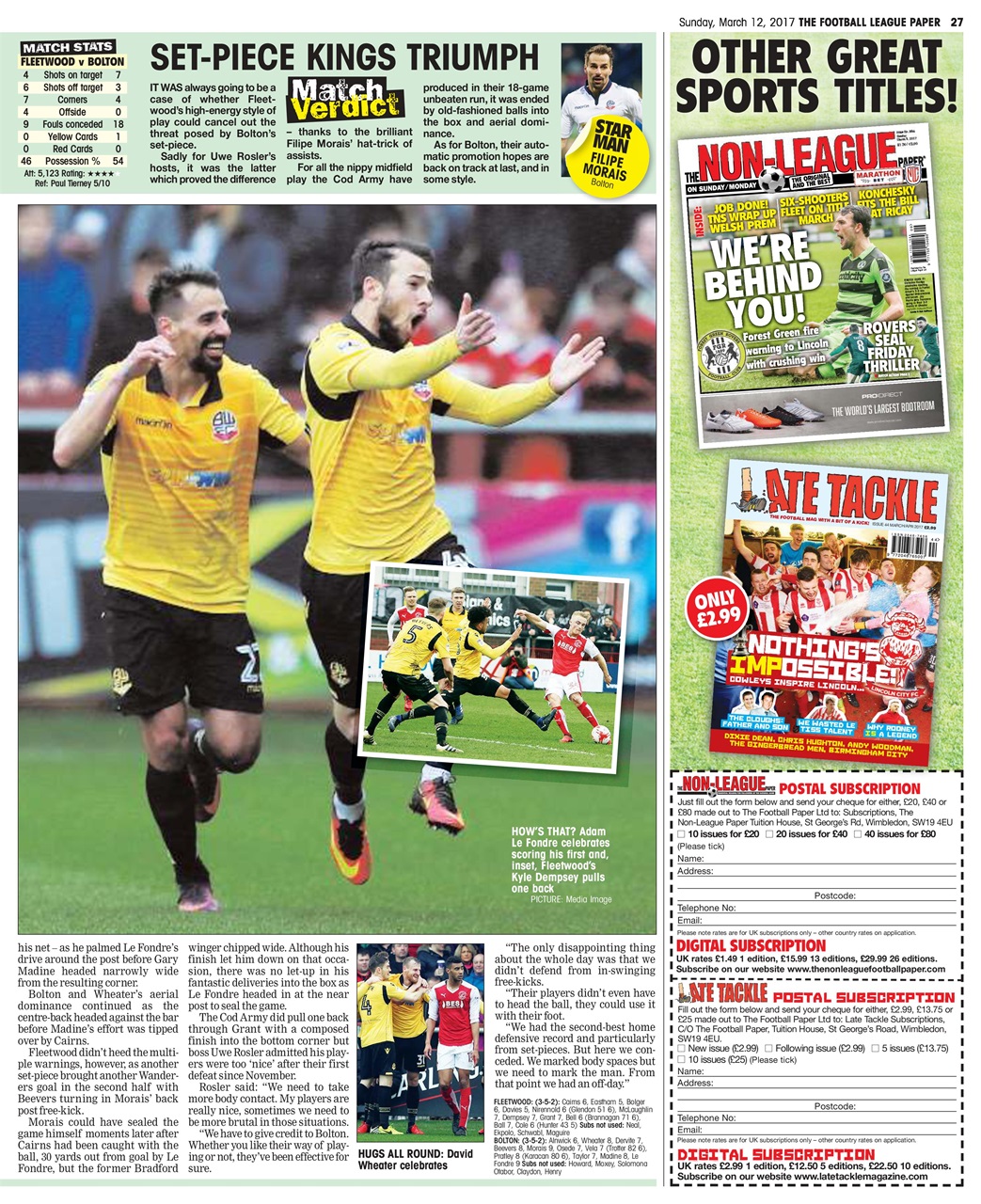 The Football League Paper Preview Pages