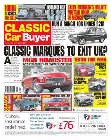 Classic Car Buyer issue No. 373 Classic Marques To Exit UK?