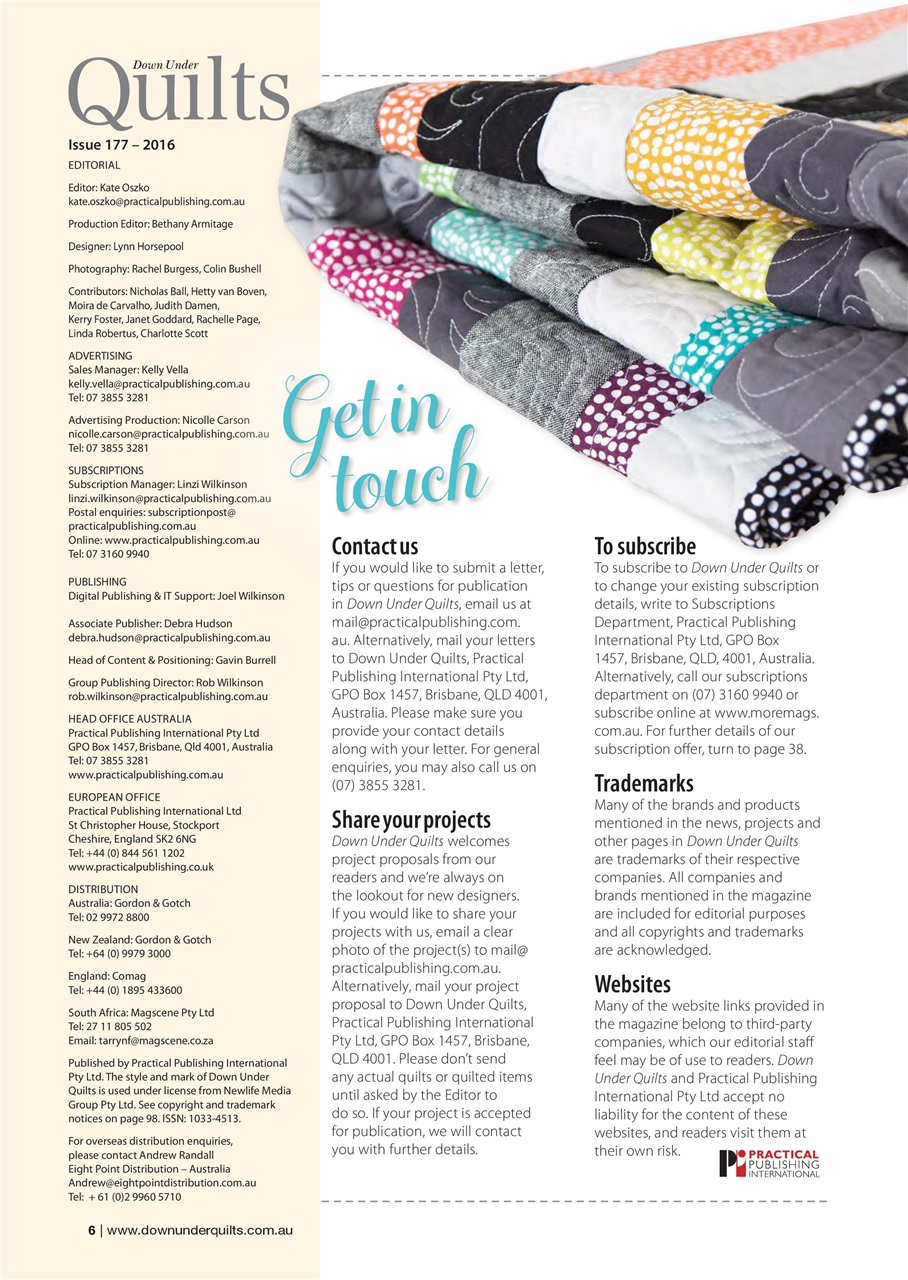 Down Under Quilts Preview Pages