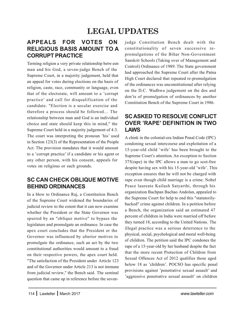 Lawteller – A Legal Awareness Magazine Preview Pages