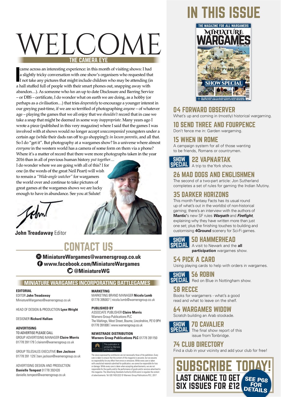 Miniature Wargames Preview Pages