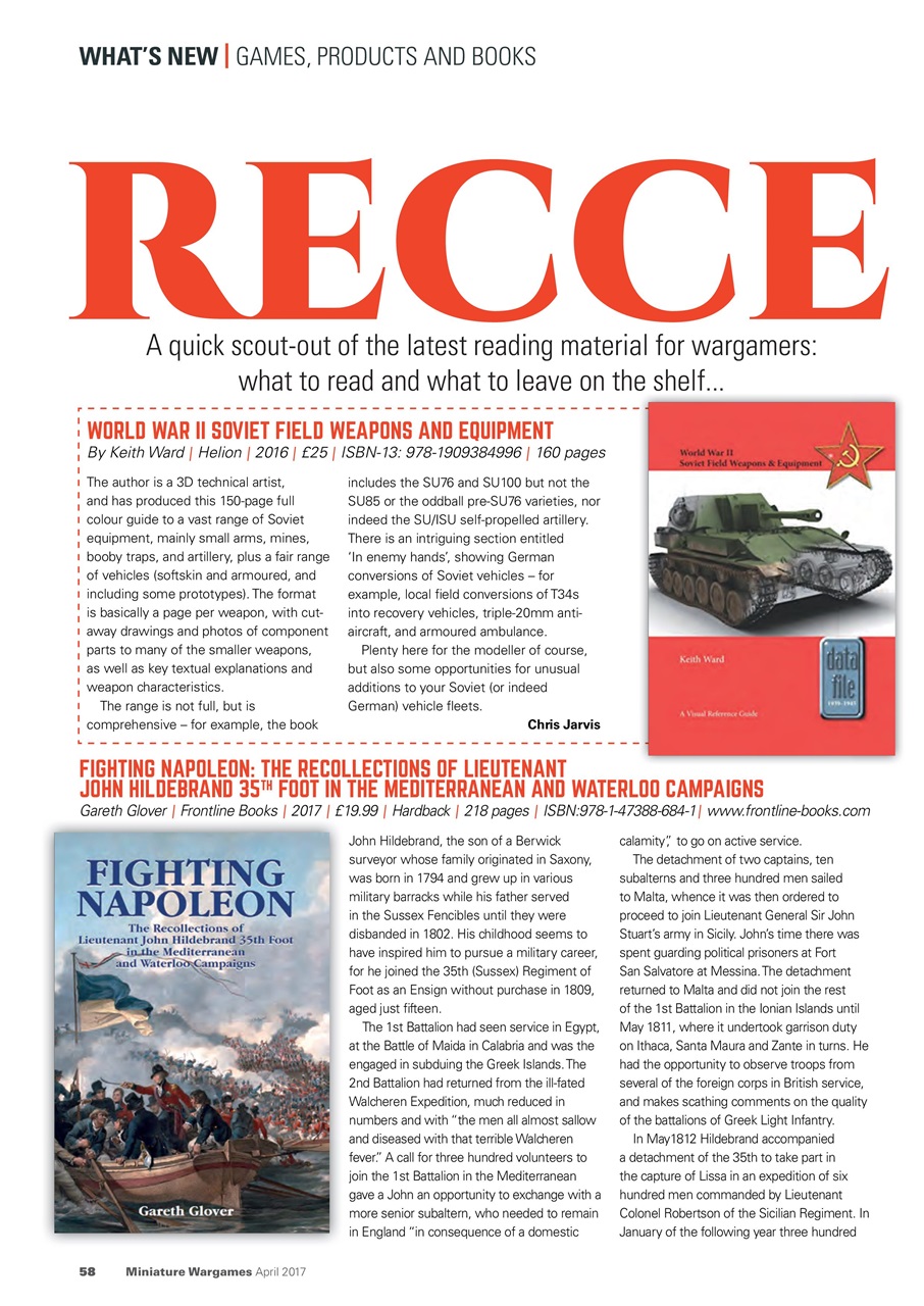 Miniature Wargames Preview Pages