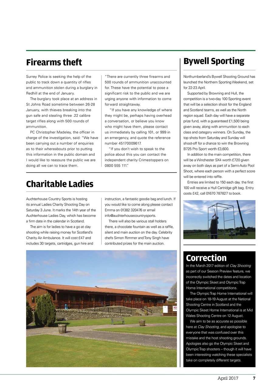 Clay Shooting Preview Pages